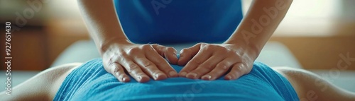 Manual Therapy for Back Pain Relief Therapist's Hands Applying Pressure to Relieve Discomfort and Improve Mobility, A Relaxed Patient Receives Expert Treatment