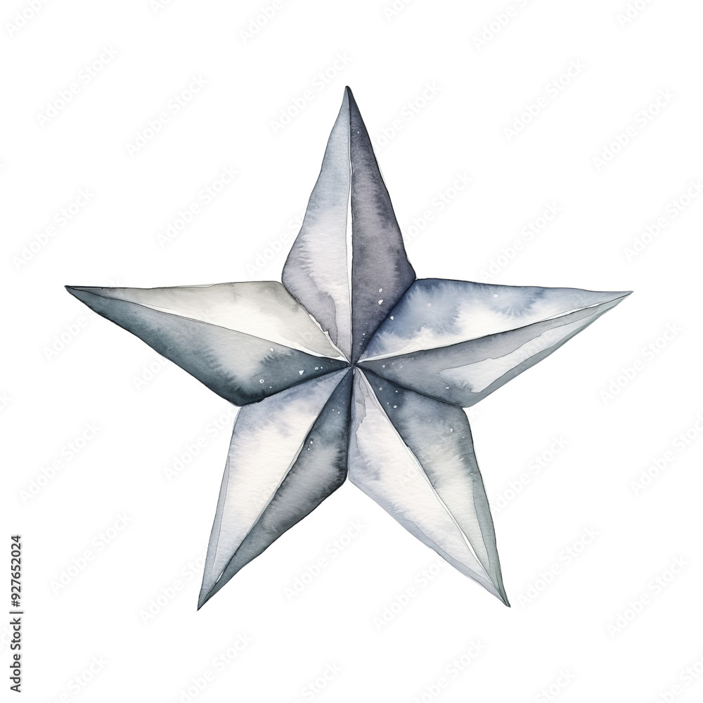 Obraz premium Hand-Drawn Watercolor Illustration of a Star Shape Design