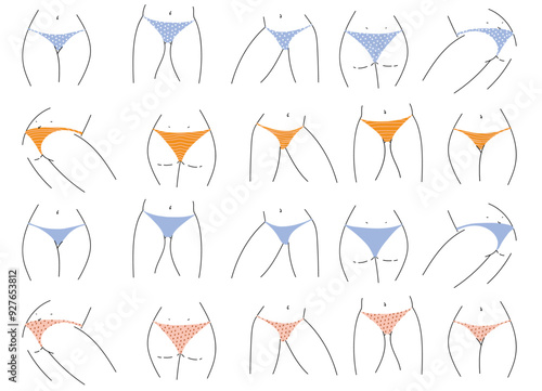 Silhouettes de hanches de femmes en culotte