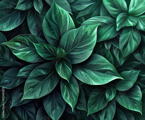 Fractal leaves display intricate green patterns in natural setting