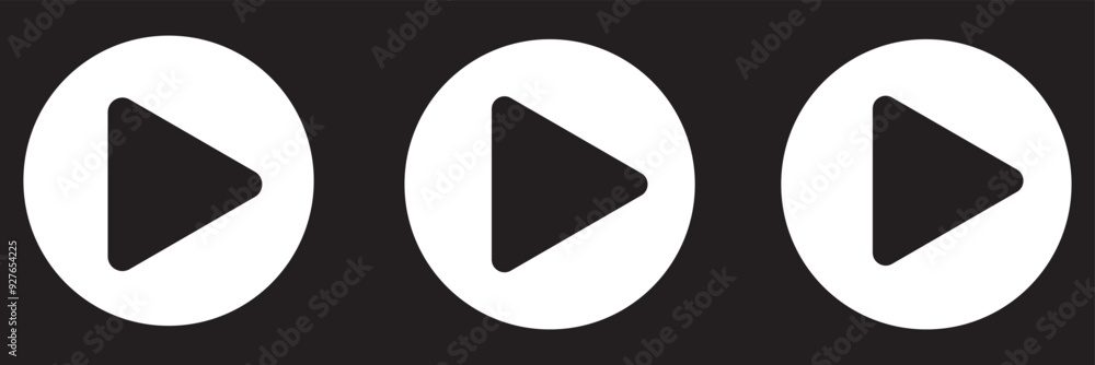 Play button icons. Silhouette of video play icon set. Black play video symbol isolated on white background. Digital web vector. EPS 10 Play button icons. Silhouette of video play icon set. Black play video symbol isolated on white background. Digital web vector. EPS 10