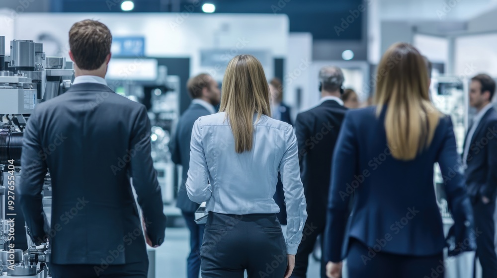 Vibrant crowd at a business expo, with blurred movement and copy space emphasizing the dynamic environment. Vibrant crowd at a business expo, with blurred movement and copy space emphasizing the dynamic environment.