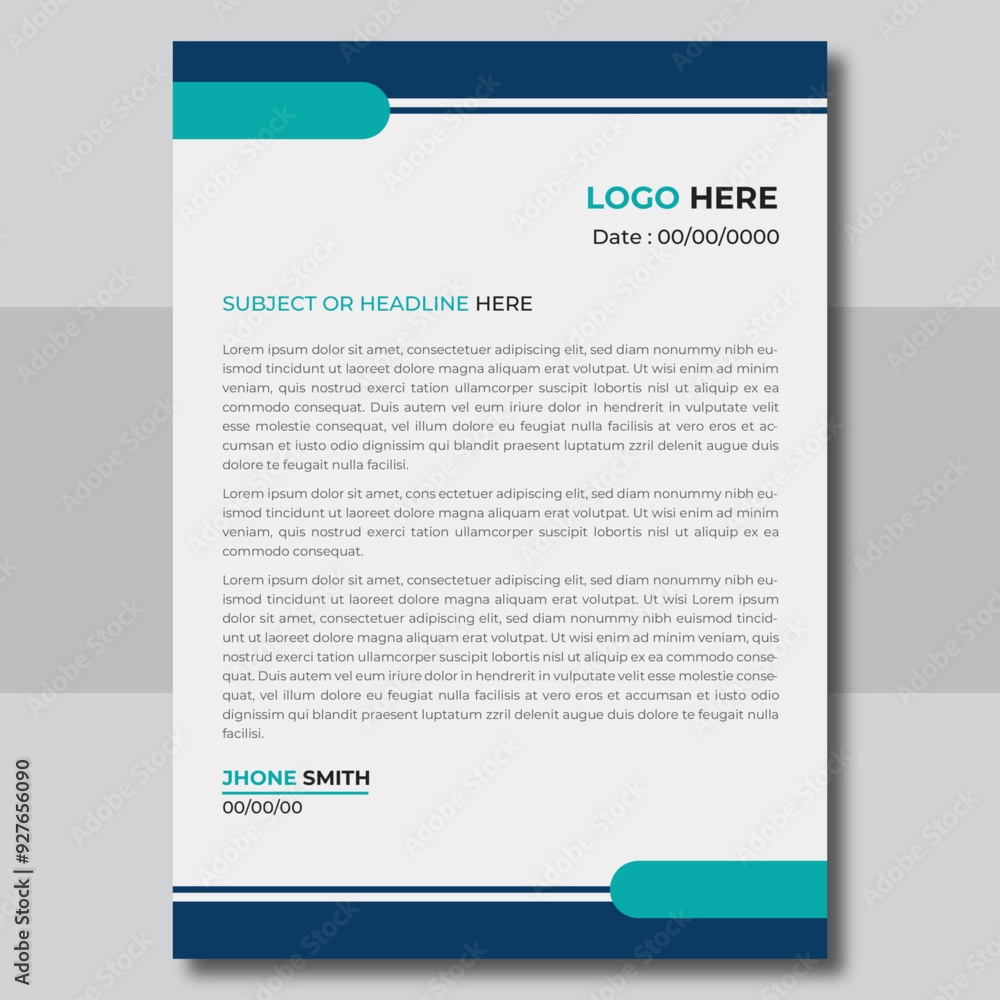 Naklejka premium modern corporate letterhead template design