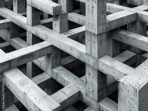 Repetitive concrete patterns create a geometric labyrinth in urban space