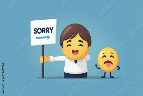Sorry. Emoji sticker. Flat style