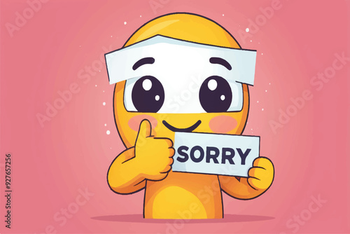 Sorry. Emoji sticker. Flat style