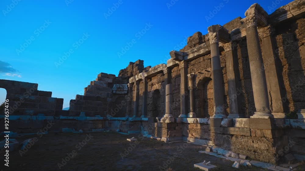 Ruins of the ancient city of Side. State Agora. Ruins of the ancient city of Side. State Agora.