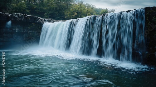 Water, waterfall. Generative AI.
