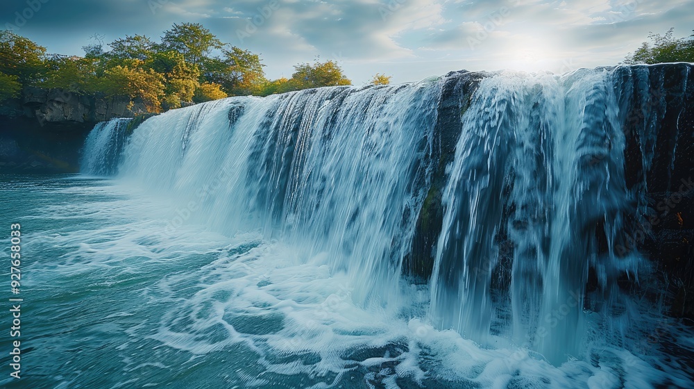 Fototapeta premium Water, waterfall. Generative AI.