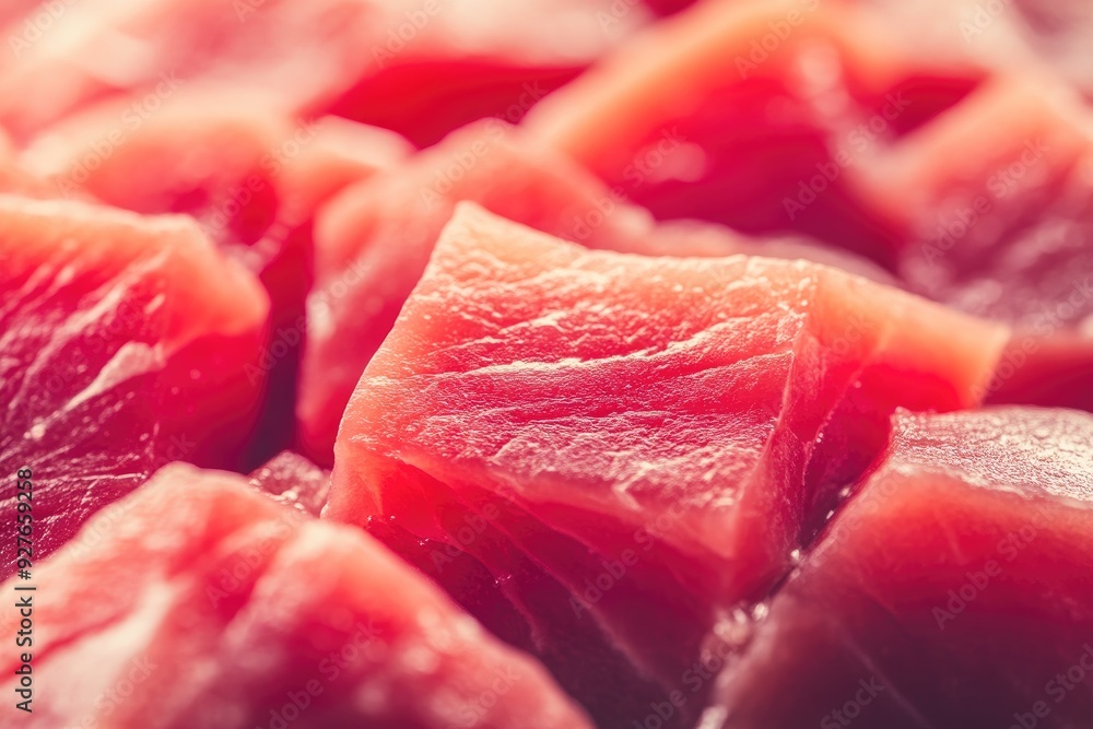 Close-Up of Sliced Tuna Fillet Close-Up of Sliced Tuna Fillet