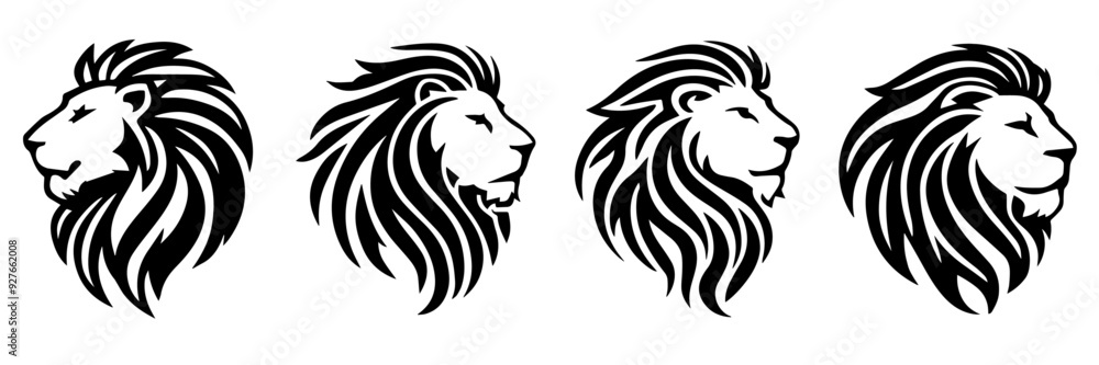Fototapeta premium A vector logo featuring the outline of a lion.