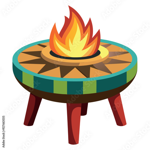 Fire Pit Table Vector Design