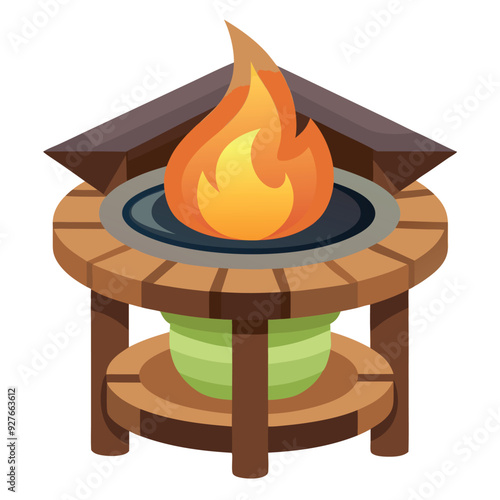 Fire Pit Table Vector Design
