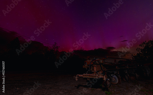 Northern Lights Over New England Farm photo