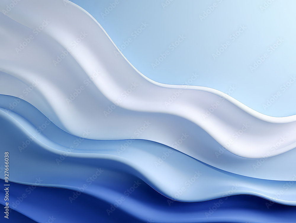Fototapeta premium Amazing Mockup template with single business card on blue background with folded paper sheet