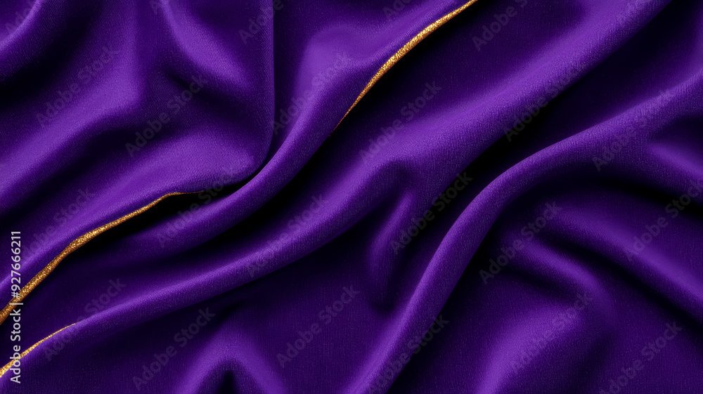 Obraz premium Rich deep purple velvet texture with gold detailing Kwanzaa luxurious and cultural warmth royal festive feel perfect for seasonal designs 