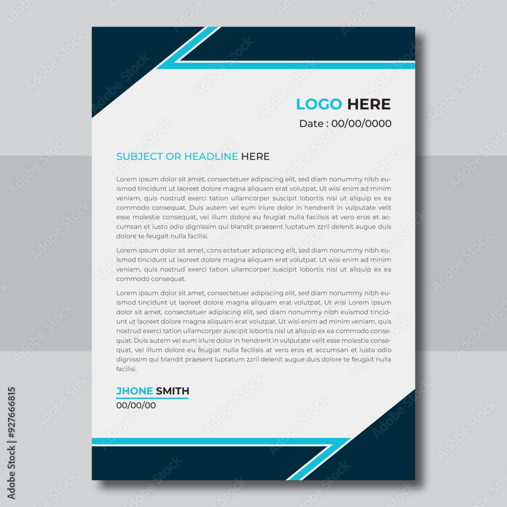 Obraz premium modern corporate letterhead template design