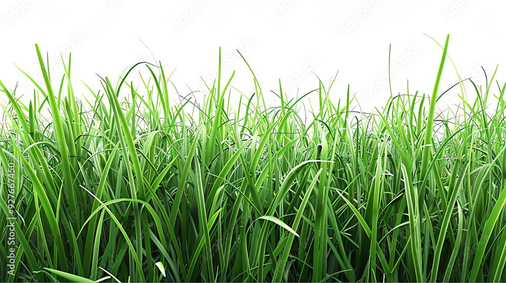 Fototapeta premium Vibrant Fresh Green Grass Field in Sunlight - Ideal for Eco-Friendly, Landscaping, Gardening, and Seasonal Stock Photo Collections