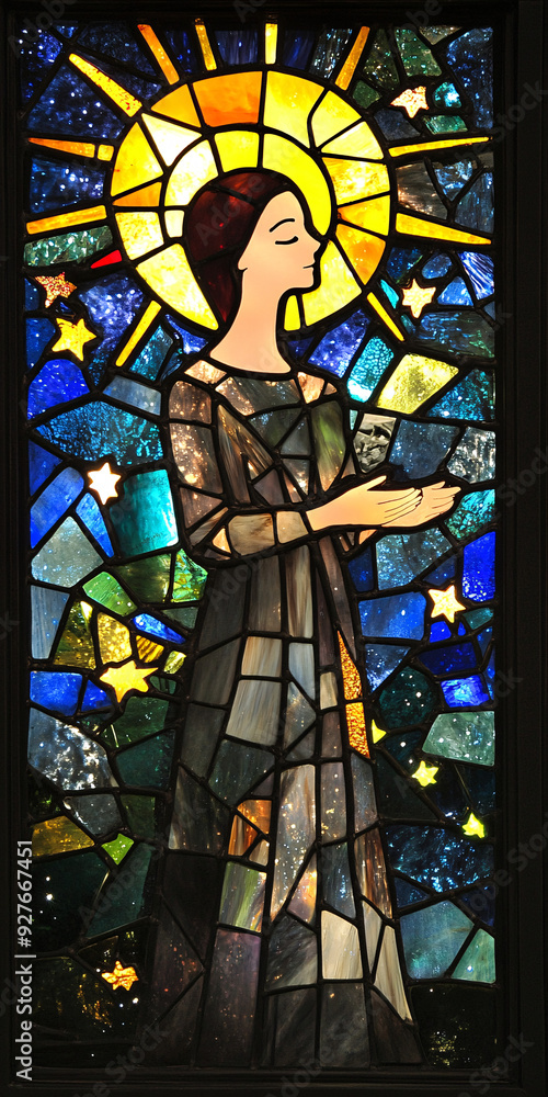 Stained Glass Windows Featuring Angelic Figures and Celestial Motifs, Vibrant Colors and Intricate Craftsmanship in Religious and Spiritual Artwork with Stars and Suns Stained Glass Windows Featuring Angelic Figures and Celestial Motifs, Vibrant Colors and Intricate Craftsmanship in Religious and Spiritual Artwork with Stars and Suns