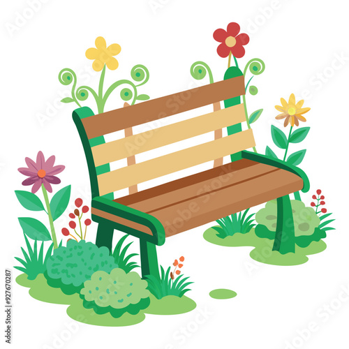 Garden Bench Vector Design