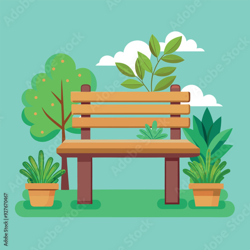 Garden Bench Vector Design