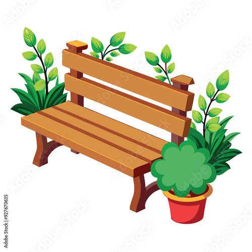 Garden Bench Vector Design