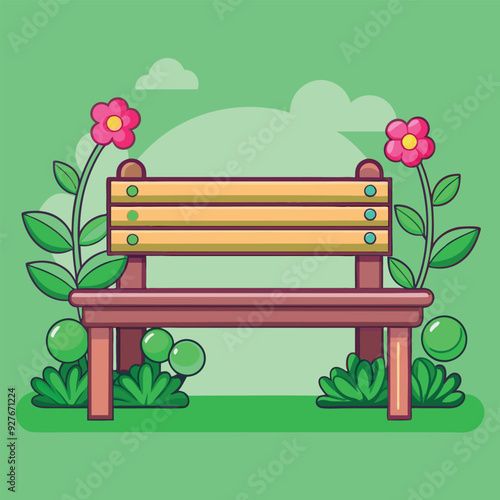 Garden Bench Vector Design