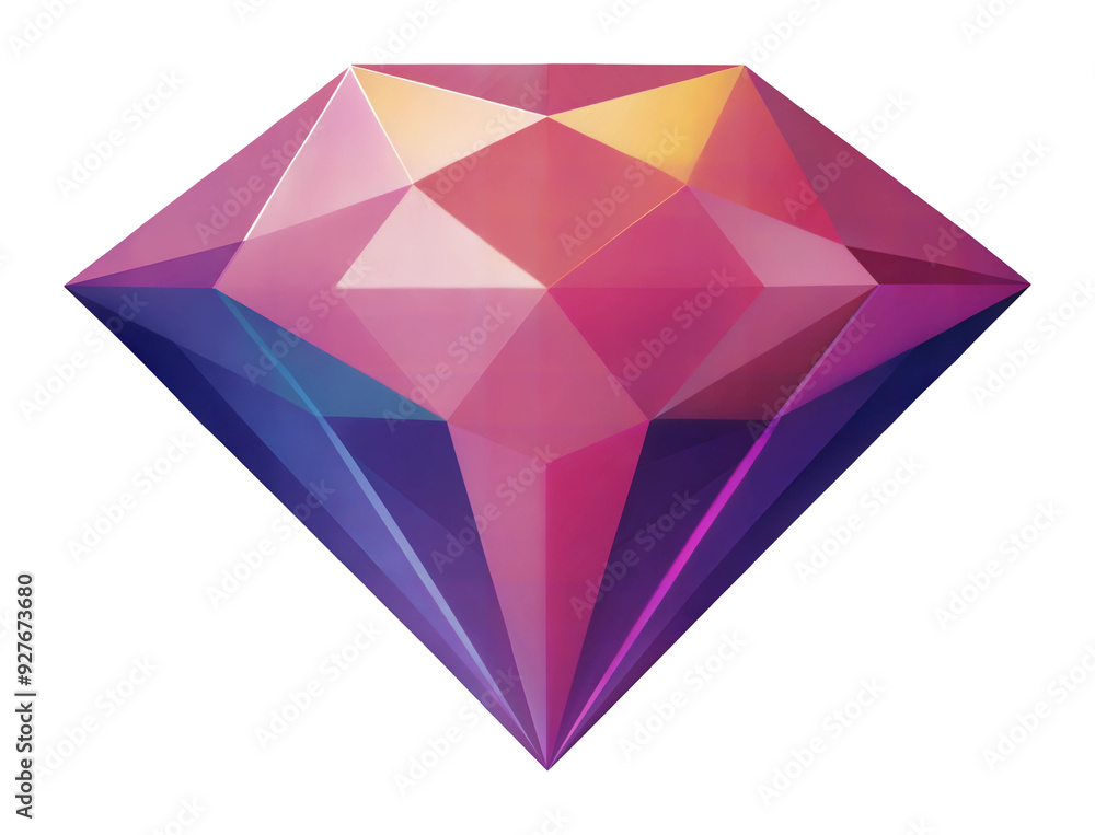 Colorful gemstone in a geometric design, cut out - stock png. Colorful gemstone in a geometric design, cut out - stock png.