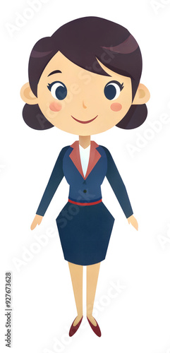 Businesswoman character in a formal suit, cut out - stock png.