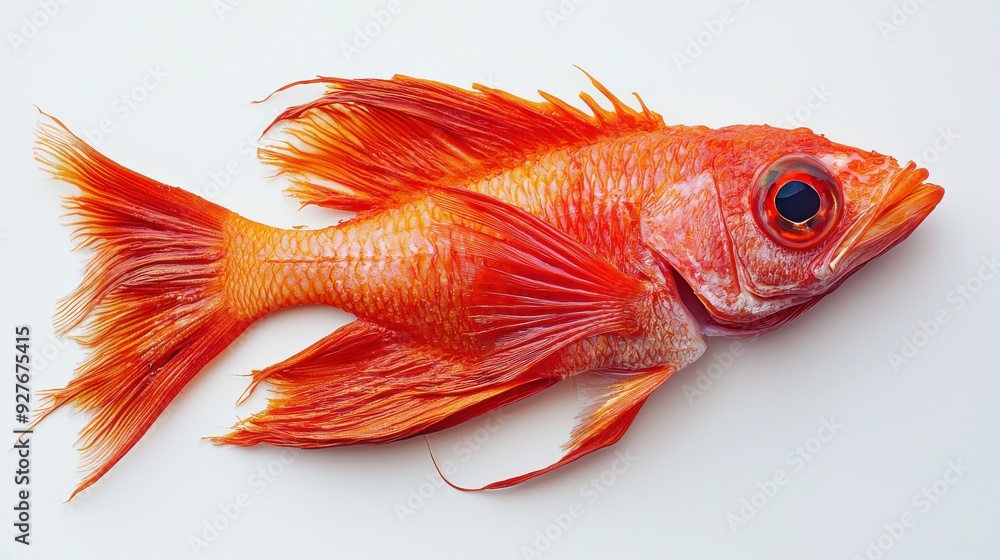 Fototapeta premium Red fish on white background