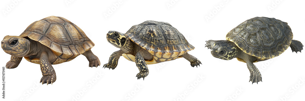Turtle walking on the beach isolated on transparent background Turtle walking on the beach isolated on transparent background
