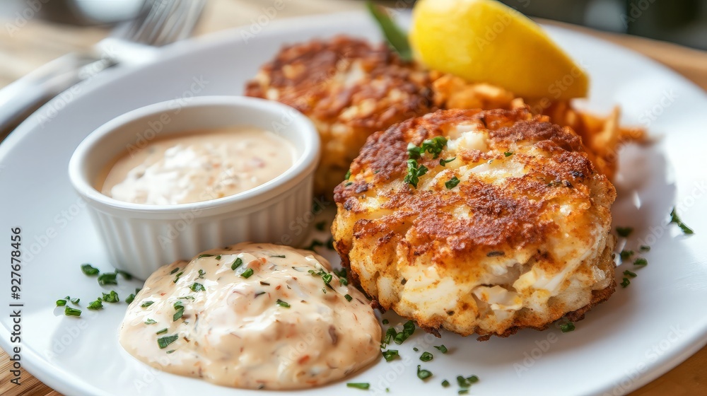 Delicious Crab Cakes with Creamy Sauce Delicious Crab Cakes with Creamy Sauce