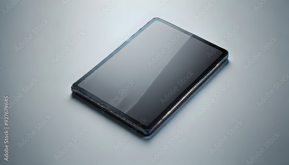 Sleek Modern Tablet on Plain Surface: Minimalist Technology Design Sleek Modern Tablet on Plain Surface: Minimalist Technology Design