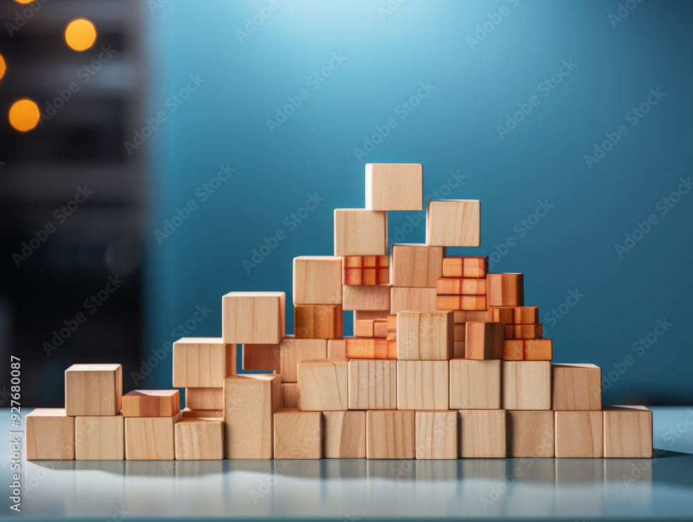 EyecatchingGraphic concept with wood blocks EyecatchingGraphic concept with wood blocks