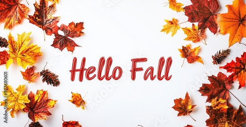 Hello Fall autumn banner promotion