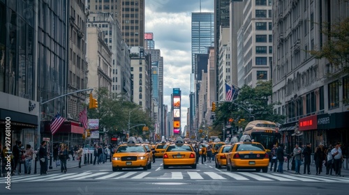 Bustling City Street in New York: A Vibrant Urban Scene