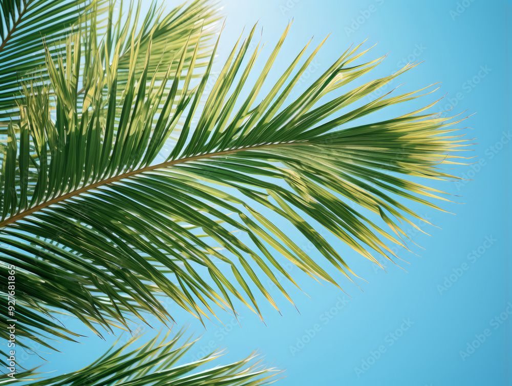 Eyecatching Blur beautiful nature green palm leaf on tropical beach with bokeh sun light Eyecatching Blur beautiful nature green palm leaf on tropical beach with bokeh sun light