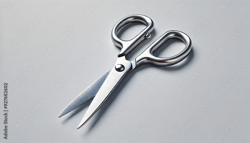 Stainless Steel Scissors on Plain Background: Precision Cutting Tool Stainless Steel Scissors on Plain Background: Precision Cutting Tool