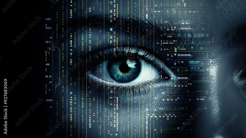 Iris Recognition Eye Scan of Caucasian Lady Iris Recognition Eye Scan of Caucasian Lady