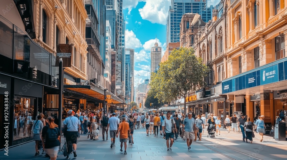 Obraz premium Sydney Street Life: A Bustling Cityscape