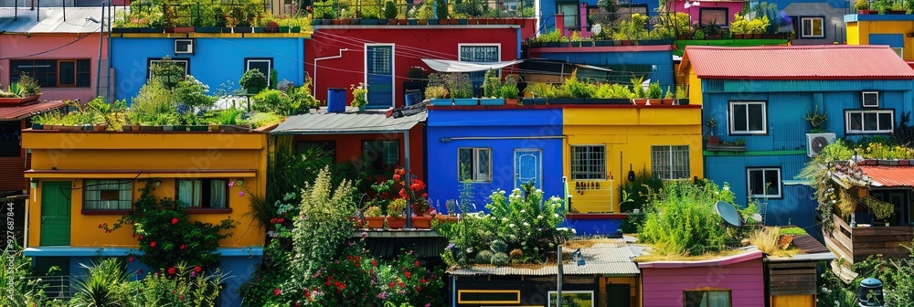 Fototapeta premium colorful rooftop garden