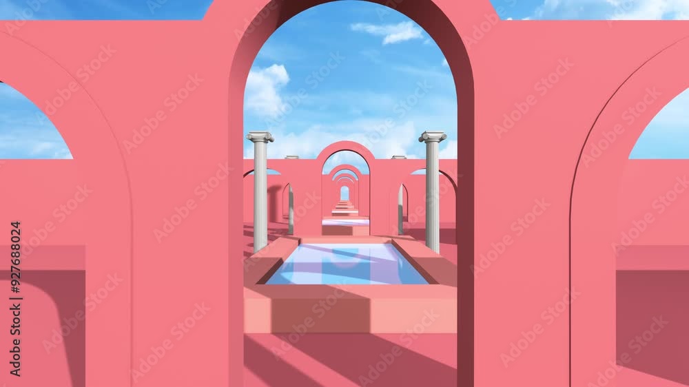Summer Pool Pillar Background and Loop Summer Pool Pillar Background and Loop