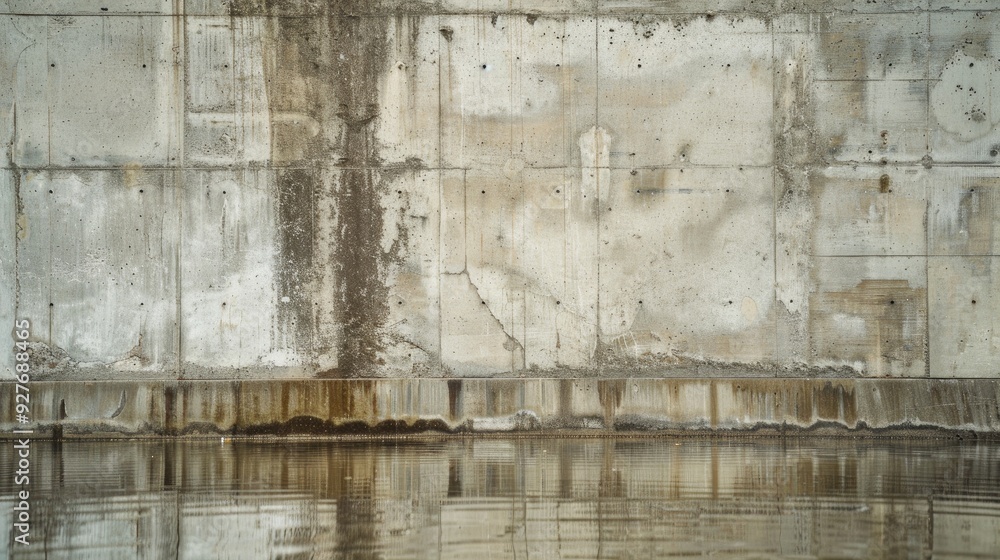 Concrete wall with water stain Concrete wall with water stain