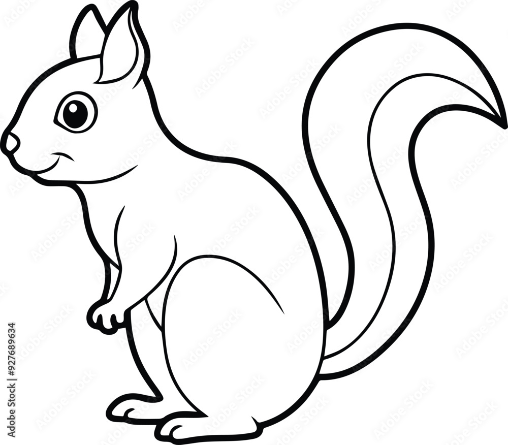 squirrel line art silhouette vector illustration squirrel line art silhouette vector illustration