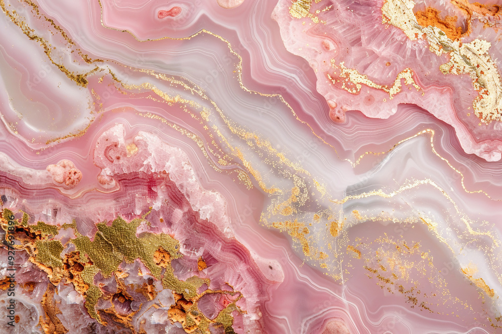 Resin geode background, pink and golden colors Resin geode background, pink and golden colors