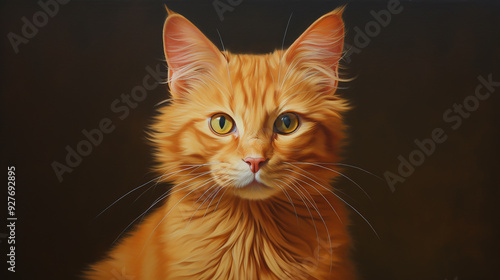 Portrait of an Adorable Orange Cat photo