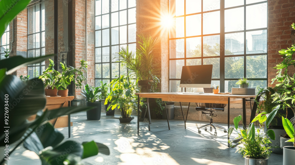 Modern office with lots of sunlight and green plants, no one is around --ar 16:9 --v 6.1 Job ID: 068d8b73-34ac-4d09-ae3a-e2dcdab0325a Modern office with lots of sunlight and green plants, no one is around --ar 16:9 --v 6.1 Job ID: 068d8b73-34ac-4d09-ae3a-e2dcdab0325a