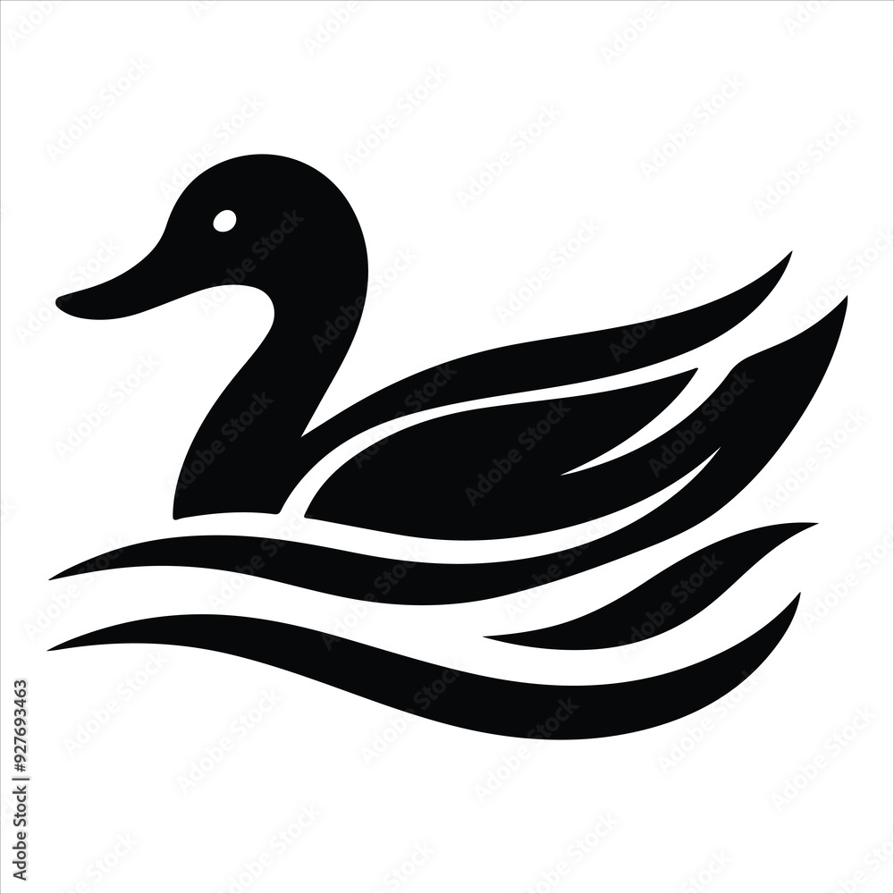 Silhouette Of A Duck On A White Background, Vector Illustration, Silhouette Illustration, Duck Illustration, Silhouette Drawing Silhouette Of A Duck On A White Background, Vector Illustration, Silhouette Illustration, Duck Illustration, Silhouette Drawing