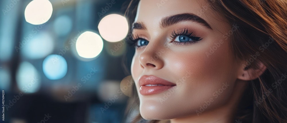 Pleasant girl is spending time in beauty parlor Pleasant girl is spending time in beauty parlor