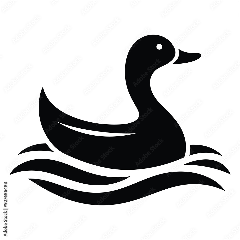 Silhouette Of A Duck On A White Background, Vector Illustration, Silhouette Illustration, Duck Illustration, Silhouette Drawing Silhouette Of A Duck On A White Background, Vector Illustration, Silhouette Illustration, Duck Illustration, Silhouette Drawing